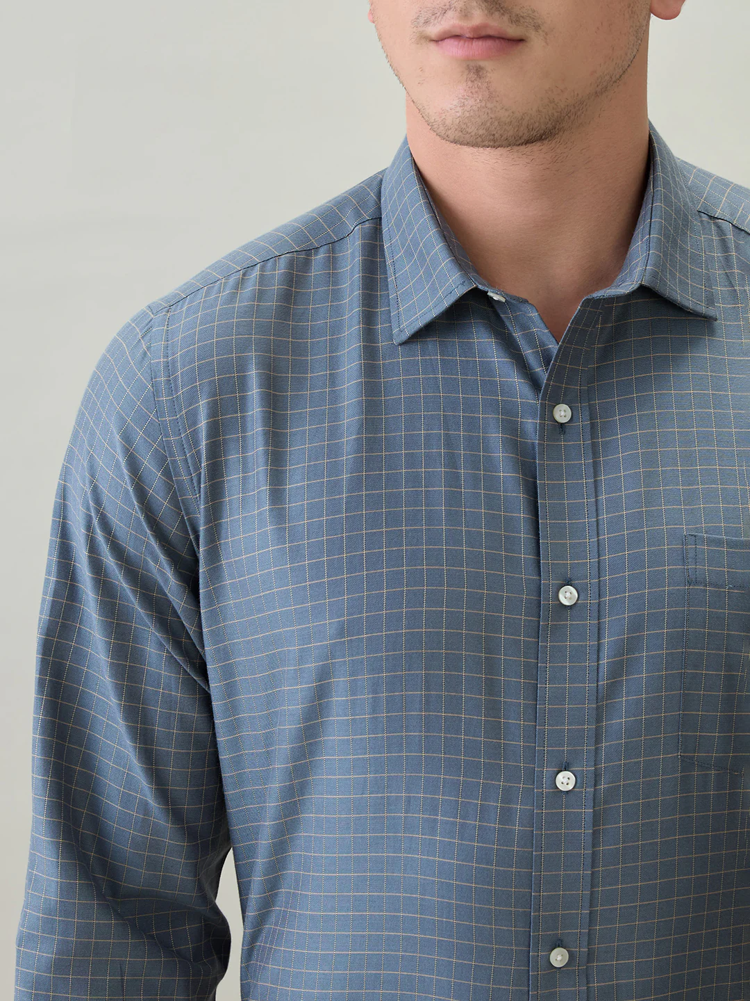 Park Avenue Men Blue Regular Fit Structure Formal Shirt - Image 7