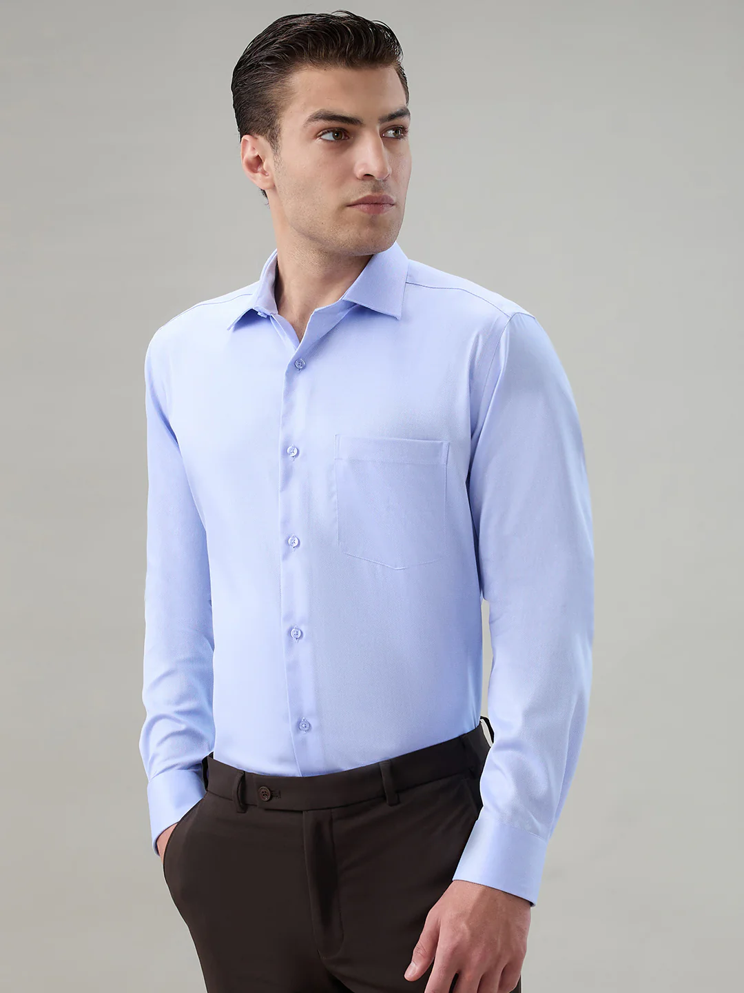 Park Avenue Men Blue Structure Regular Fit Cotton Formal Shirt - Image 3
