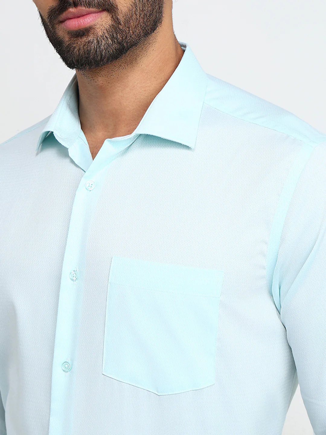 Park Avenue Men Blue Structure Regular Fit Cotton Formal Shirt - Image 6