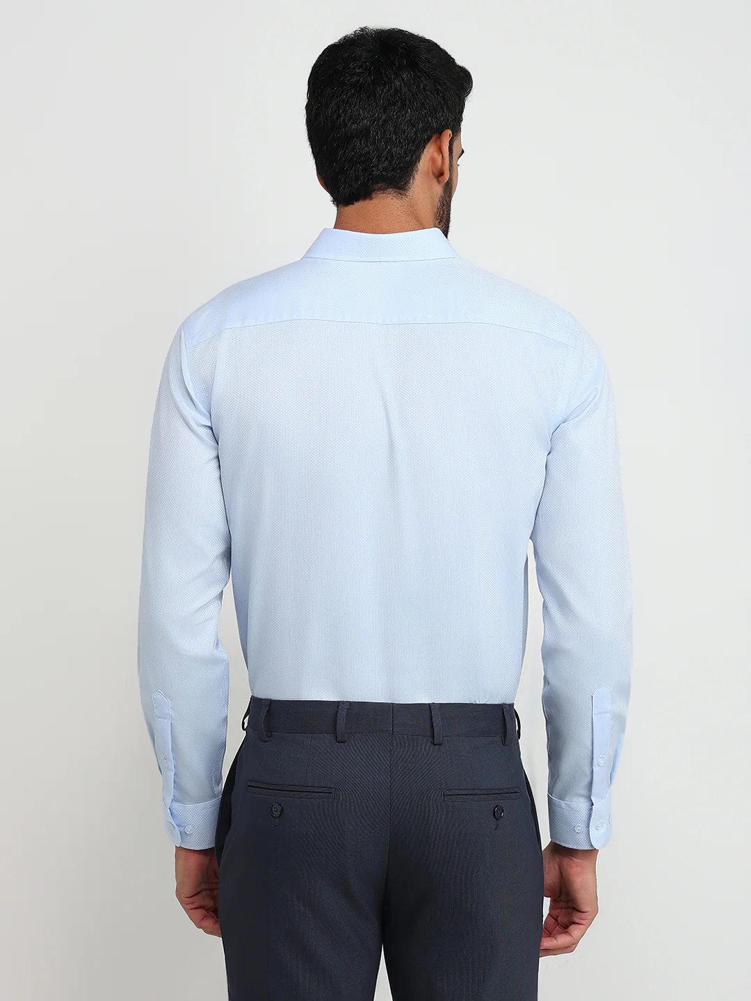 Park Avenue Men Blue Structure Regular Fit Cotton Formal Shirt - Image 4