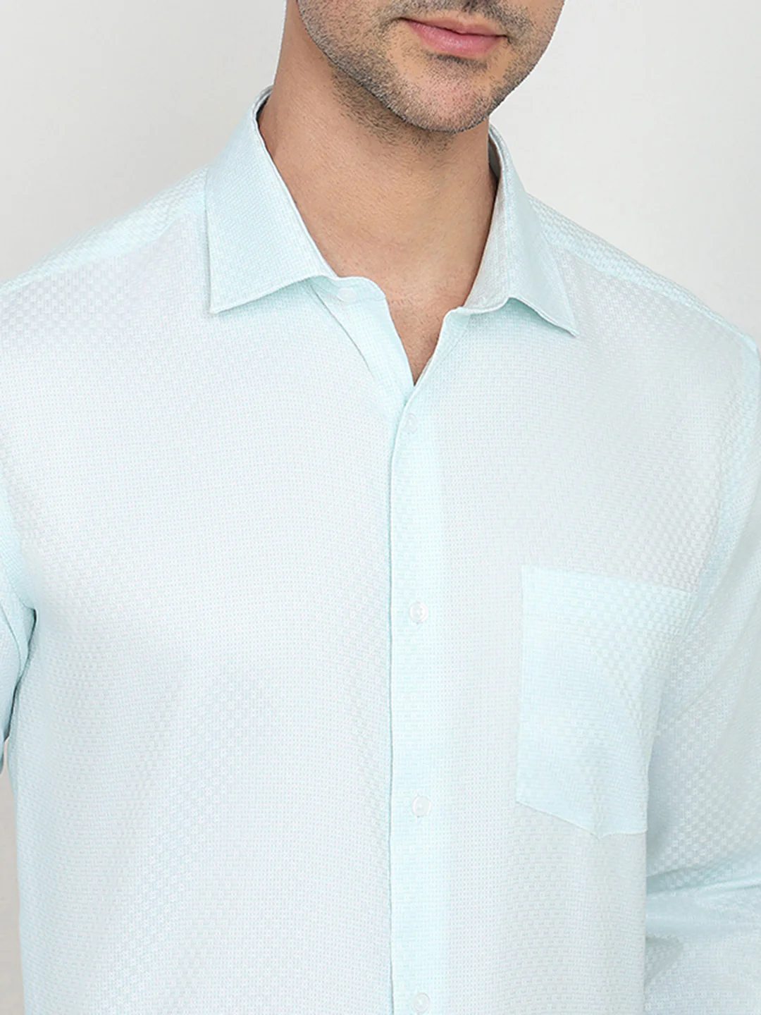 Park Avenue Men Blue Structure Regular Fit Cotton Full Sleeve Ainsley Collar Formal Shirt - Image 6