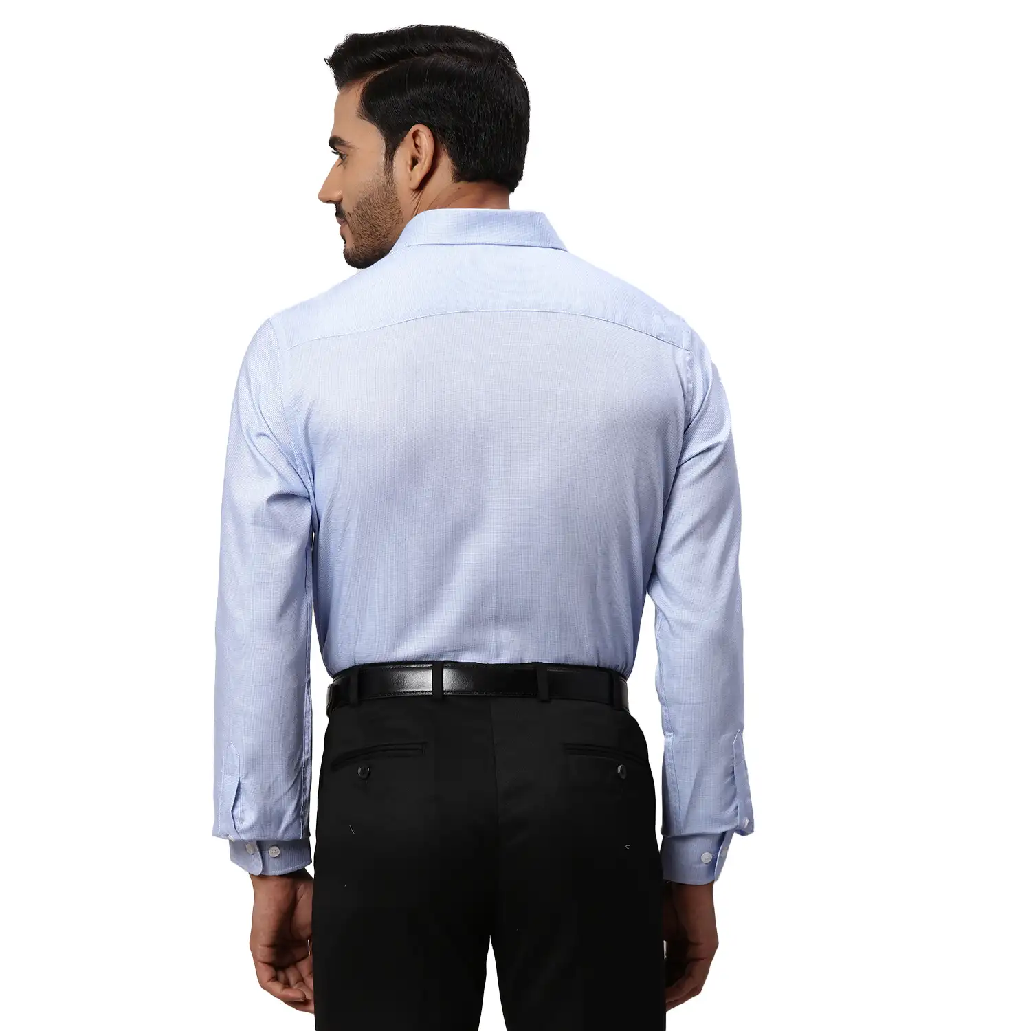 Park Avenue Men Blue Structure Regular Fit Cotton Full Sleeve Ainsley Collar Shirt - Image 4