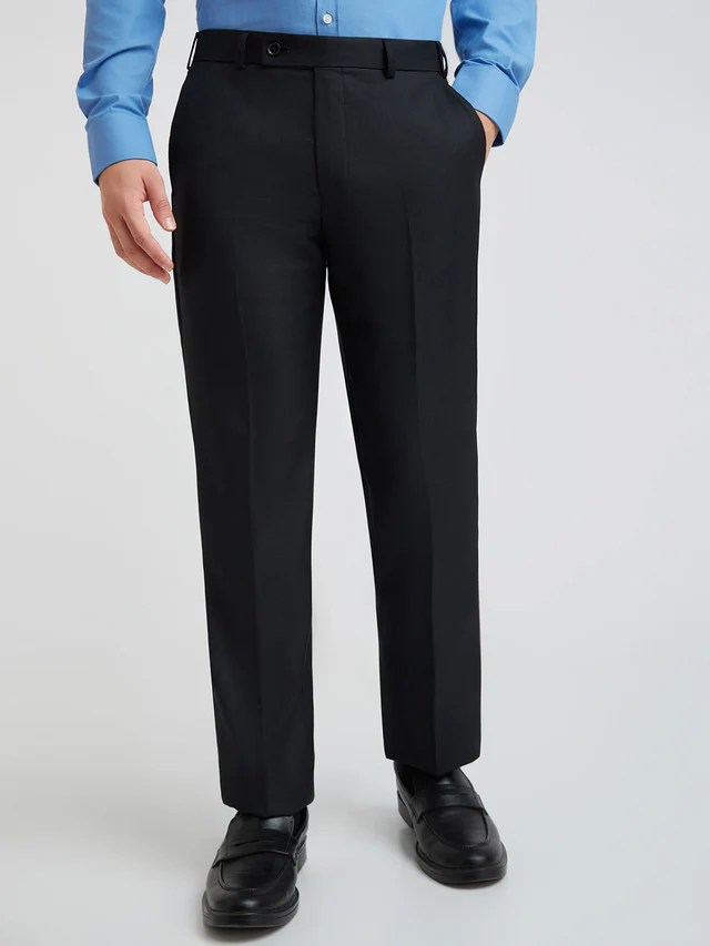 Park Avenue Men Blue Structure Regular Fit Polyester Blend Trouser