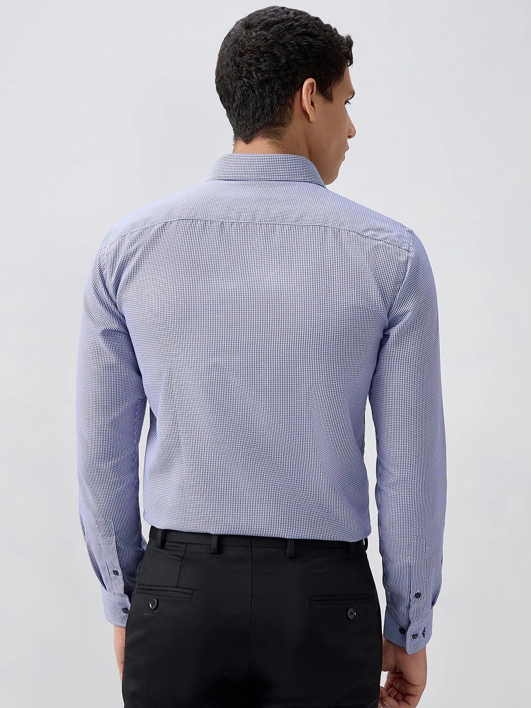 Park Avenue Men Blue Structure Slim Fit Cotton Blend Formal Shirt - Image 4