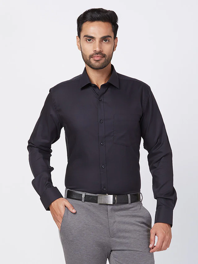 Park Avenue Men Blue Structure Slim Fit Cotton Shirt