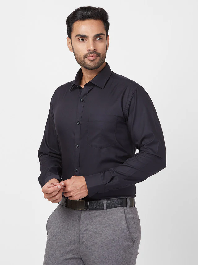 Park Avenue Men Blue Structure Slim Fit Cotton Shirt - Image 3