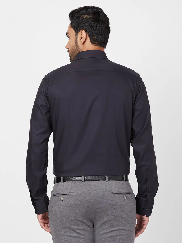Park Avenue Men Blue Structure Slim Fit Cotton Shirt - Image 4