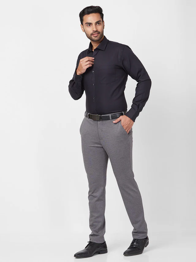 Park Avenue Men Blue Structure Slim Fit Cotton Shirt - Image 5