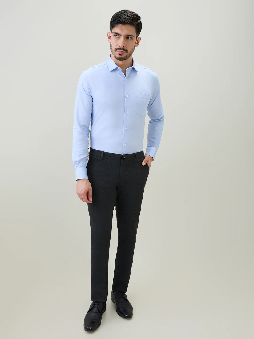 Park Avenue Men Blue Structure Slim Fit Cotton Shirt - Image 5