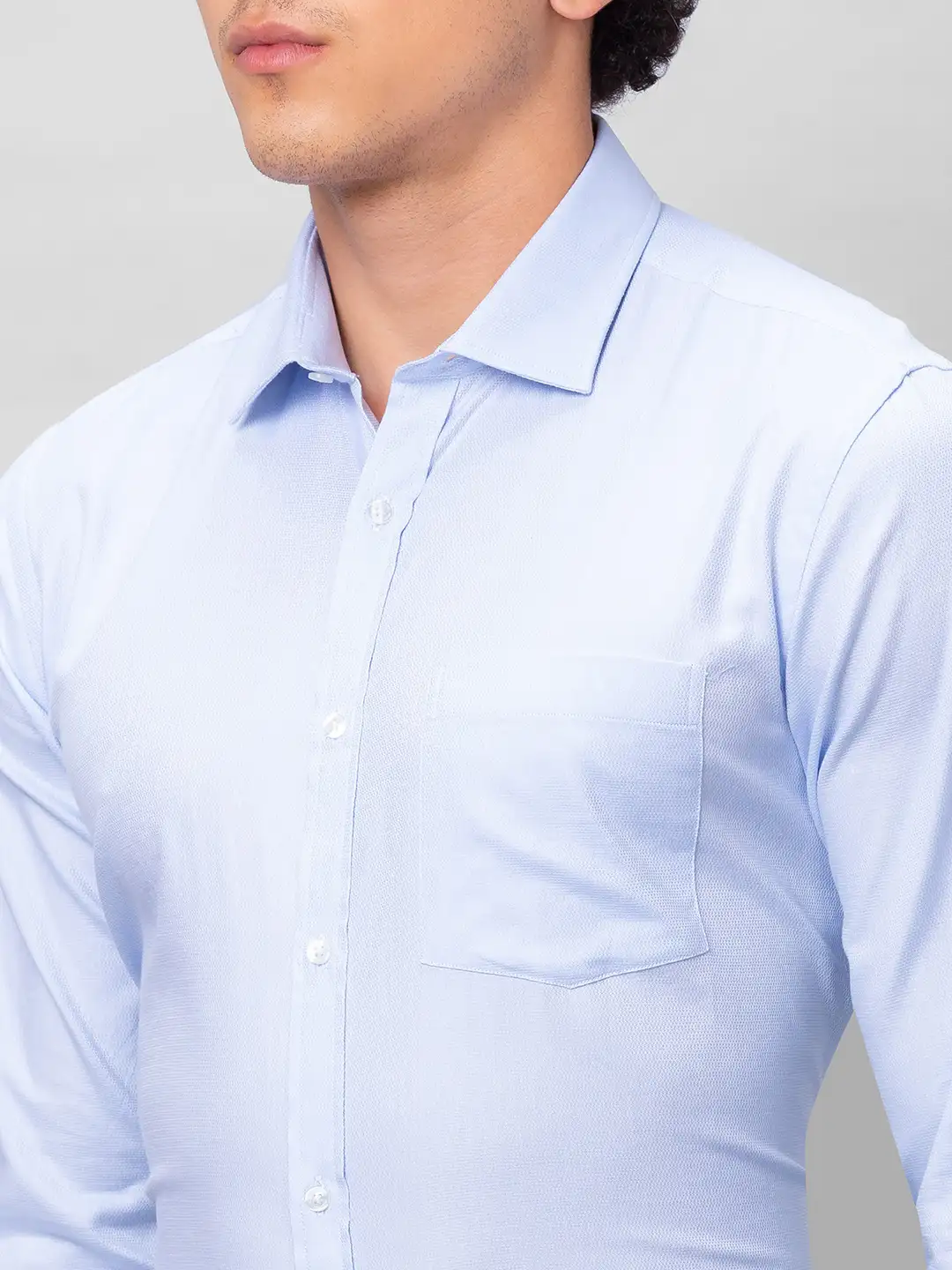 Park Avenue Men Blue Structure Slim Fit Cotton Shirts - Image 6