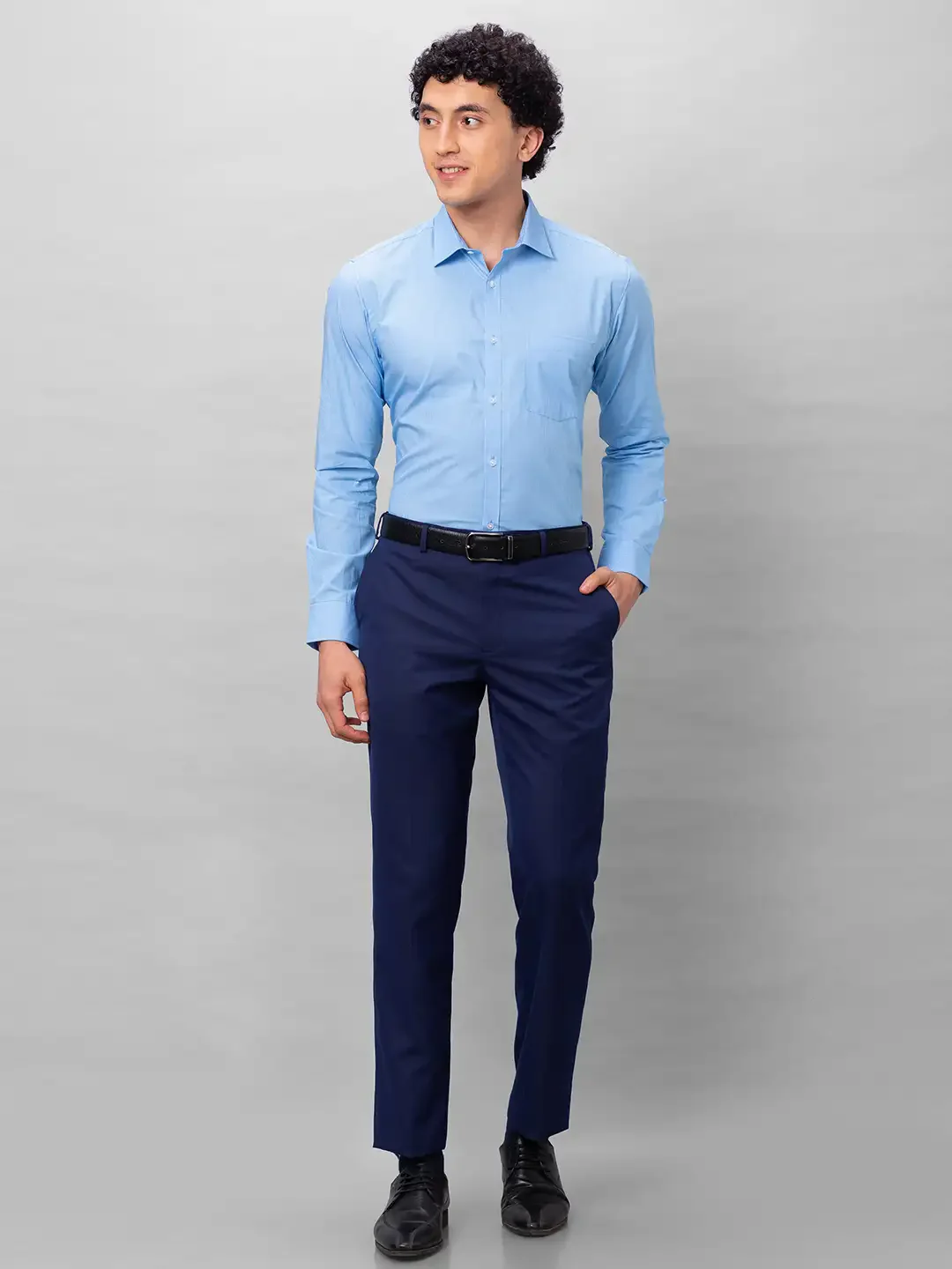 Park Avenue Men Blue Structure Slim Fit Cotton Shirts - Image 6
