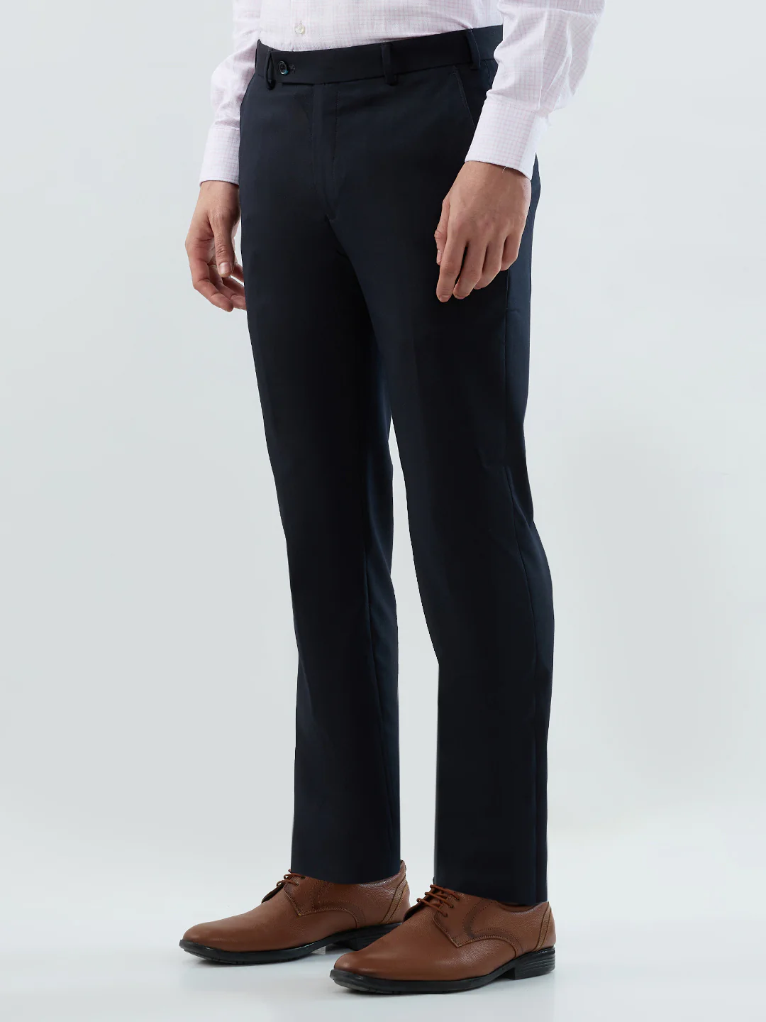 Park Avenue Men Blue Structure Slim Fit Polyester Blend Trouser - Image 3