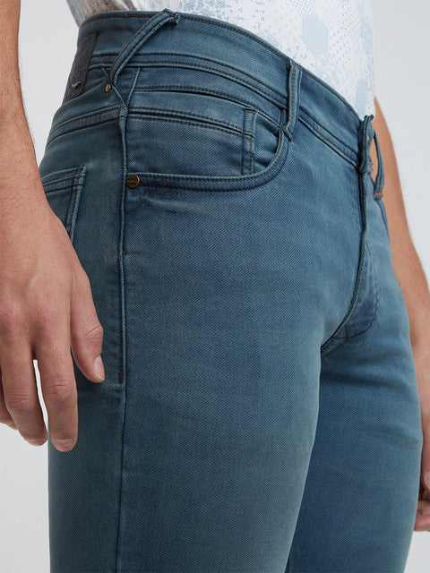 Park Avenue Men Blue Twill Slim Fit Cotton Blend Jeans - Image 6