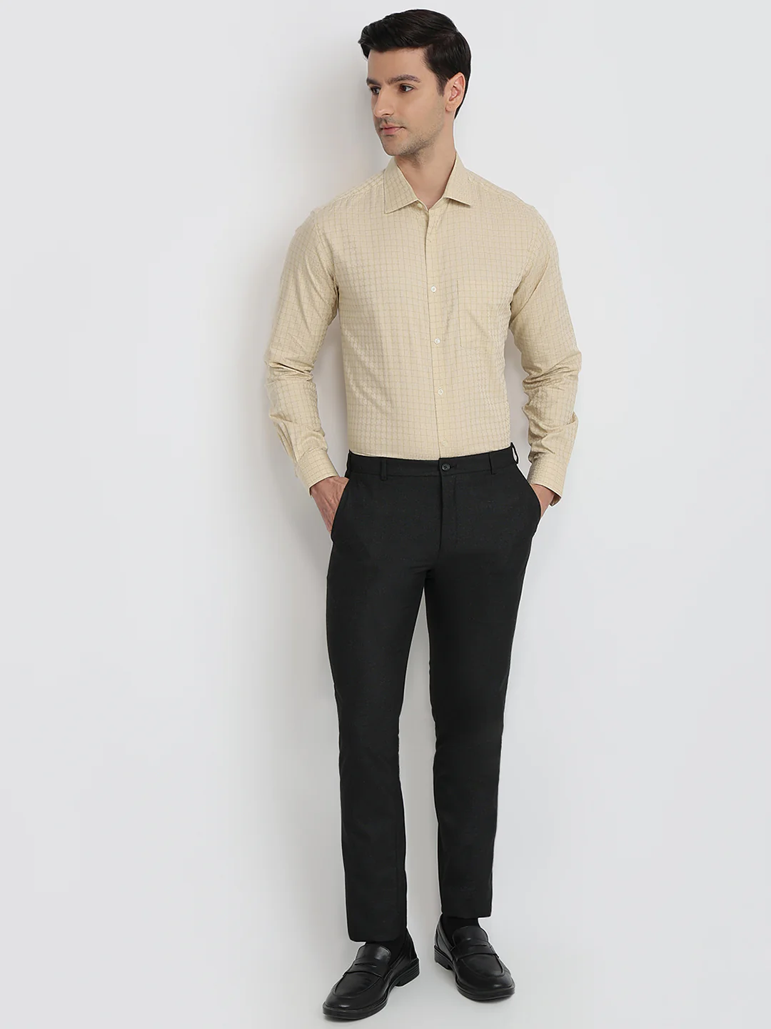 Park Avenue Men Brown Checks Regular Fit Cotton Shirt - Image 5