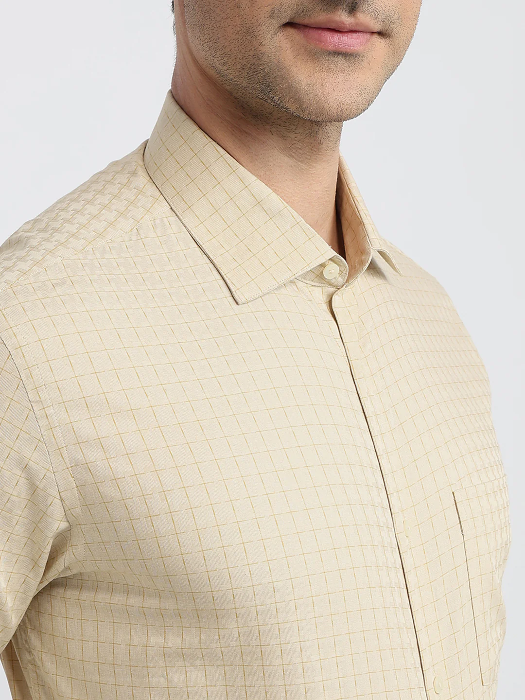 Park Avenue Men Brown Checks Regular Fit Cotton Shirt - Image 6
