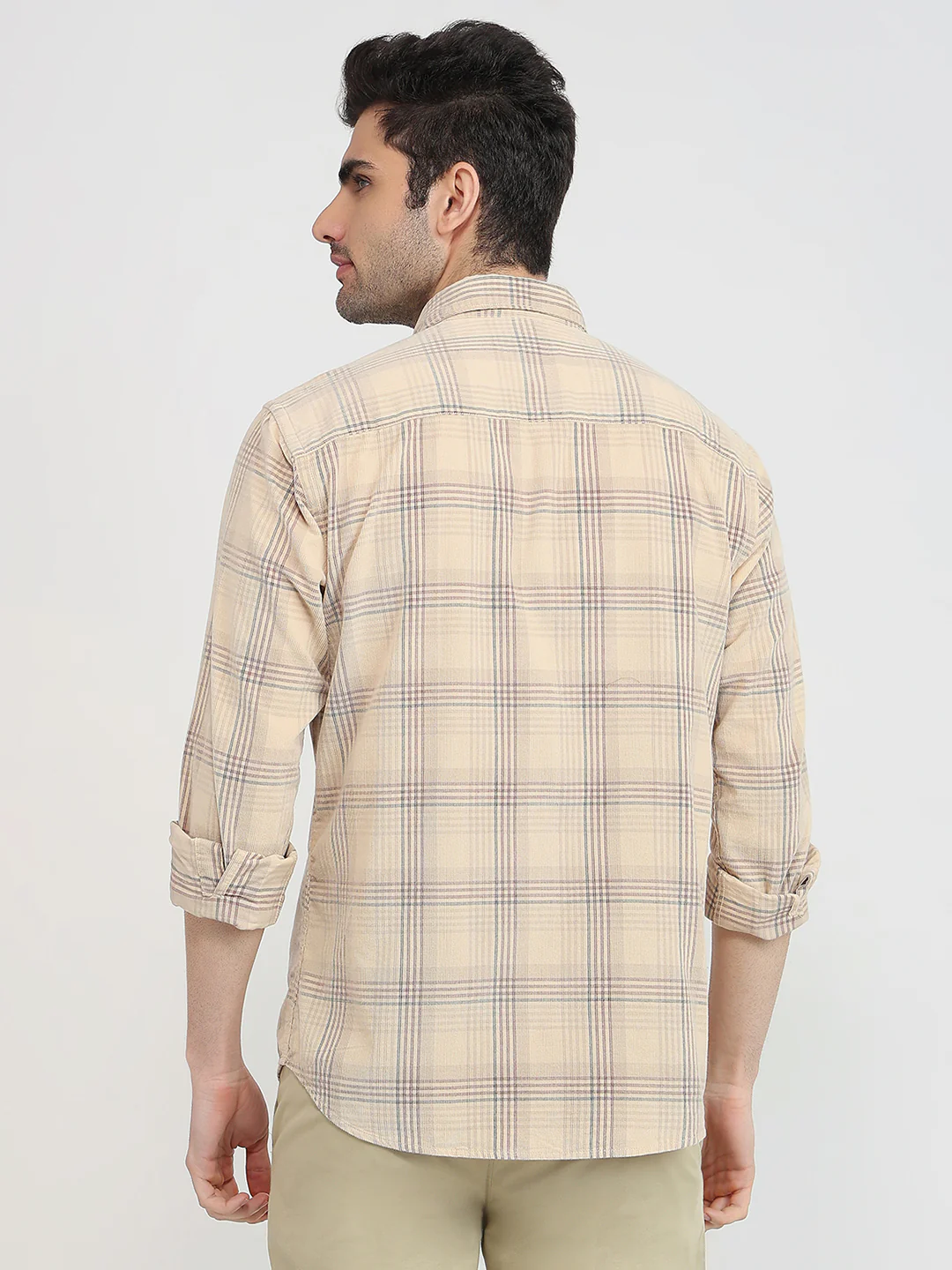 Park Avenue Men Brown Checks Slim Fit Cotton Casual Shirt - Image 4