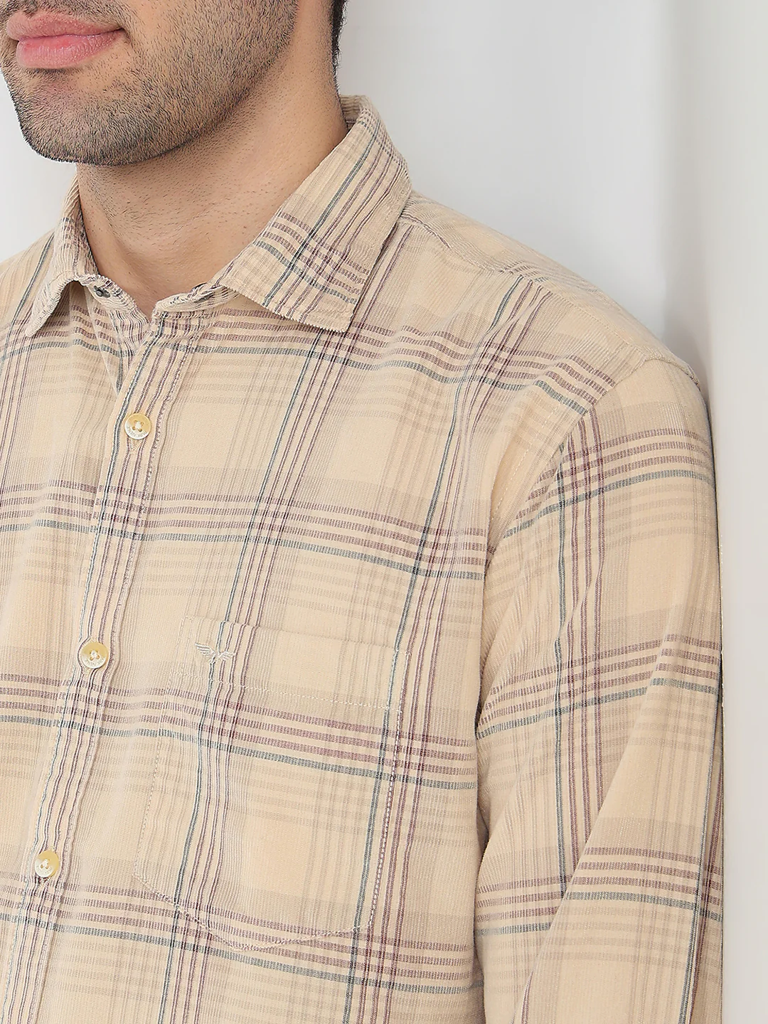 Park Avenue Men Brown Checks Slim Fit Cotton Casual Shirt - Image 6