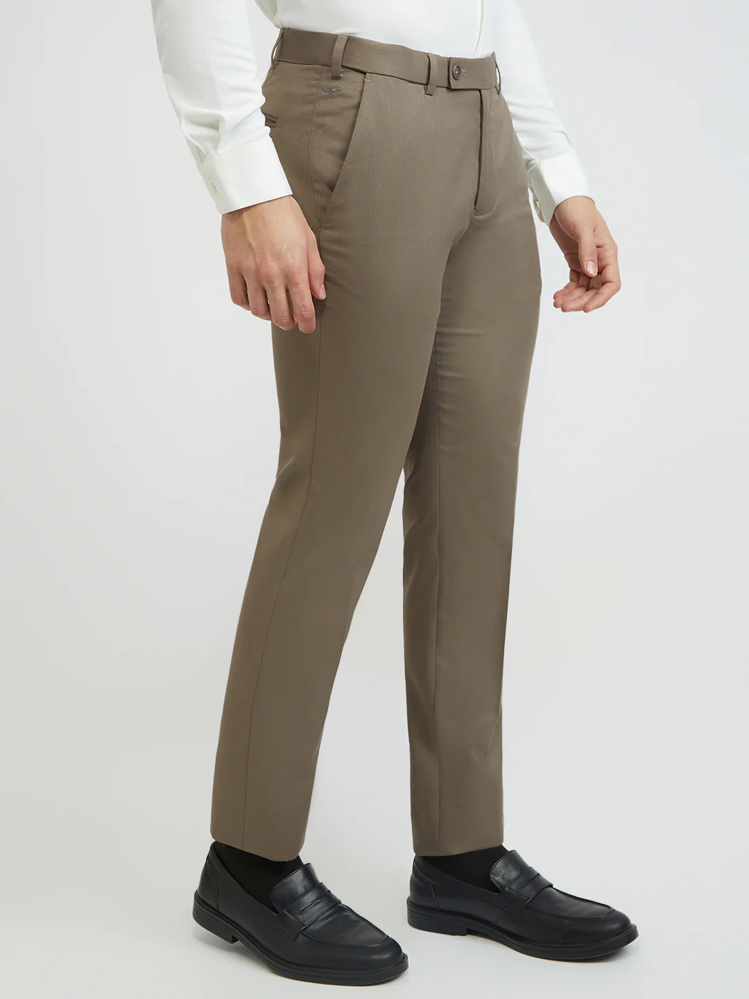 Park Avenue Men Brown Fancy Slim Fit Polyester Blend Trouser - Image 2