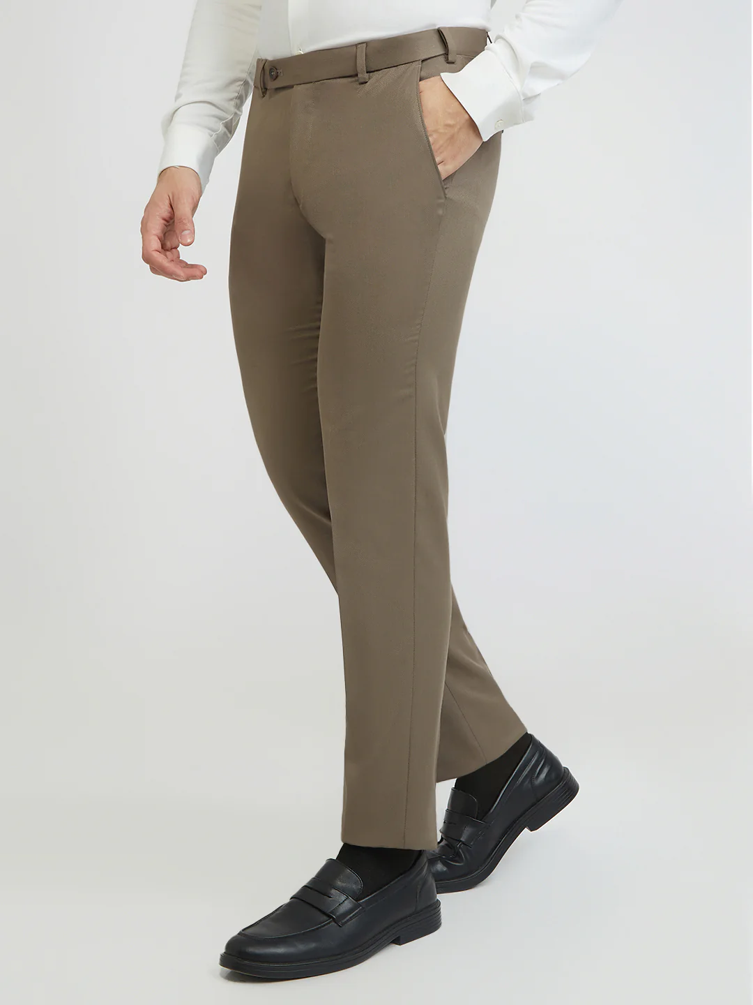 Park Avenue Men Brown Fancy Slim Fit Polyester Blend Trouser - Image 3
