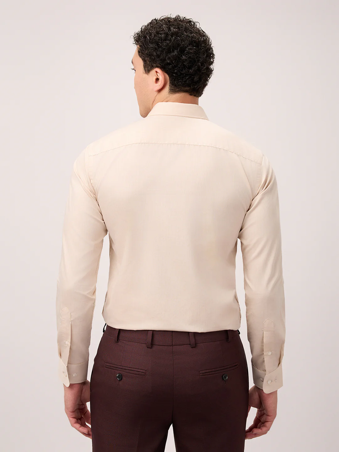 Park Avenue Men Brown Plain Slim Fit Cotton Blend Formal Shirt - Image 4