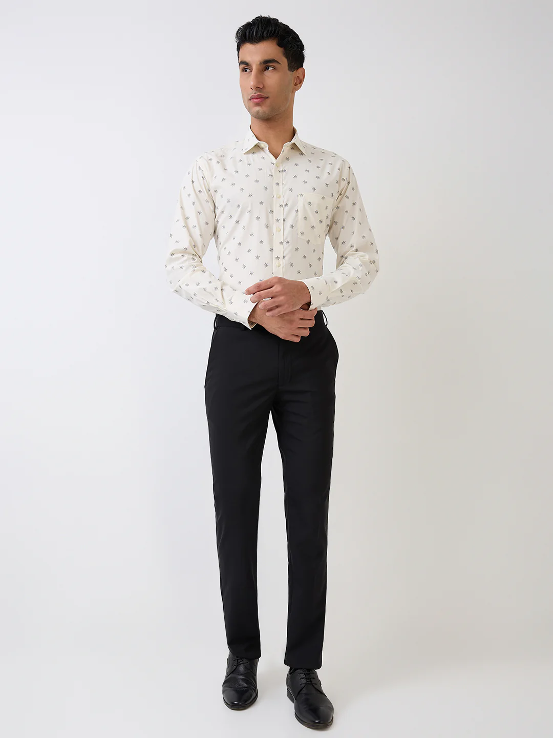 Park Avenue Men Brown Printed Slim Fit Cotton Blend Shirt - Image 6