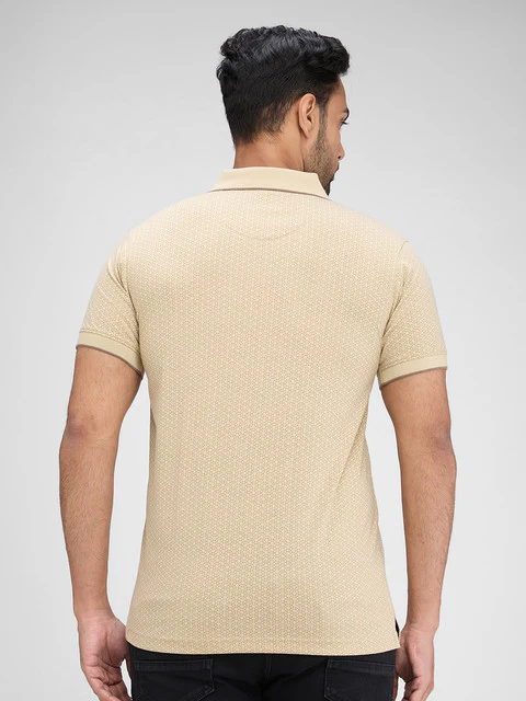 Park Avenue Men Brown Printed Slim Fit Cotton Blend T-Shirt - Image 5