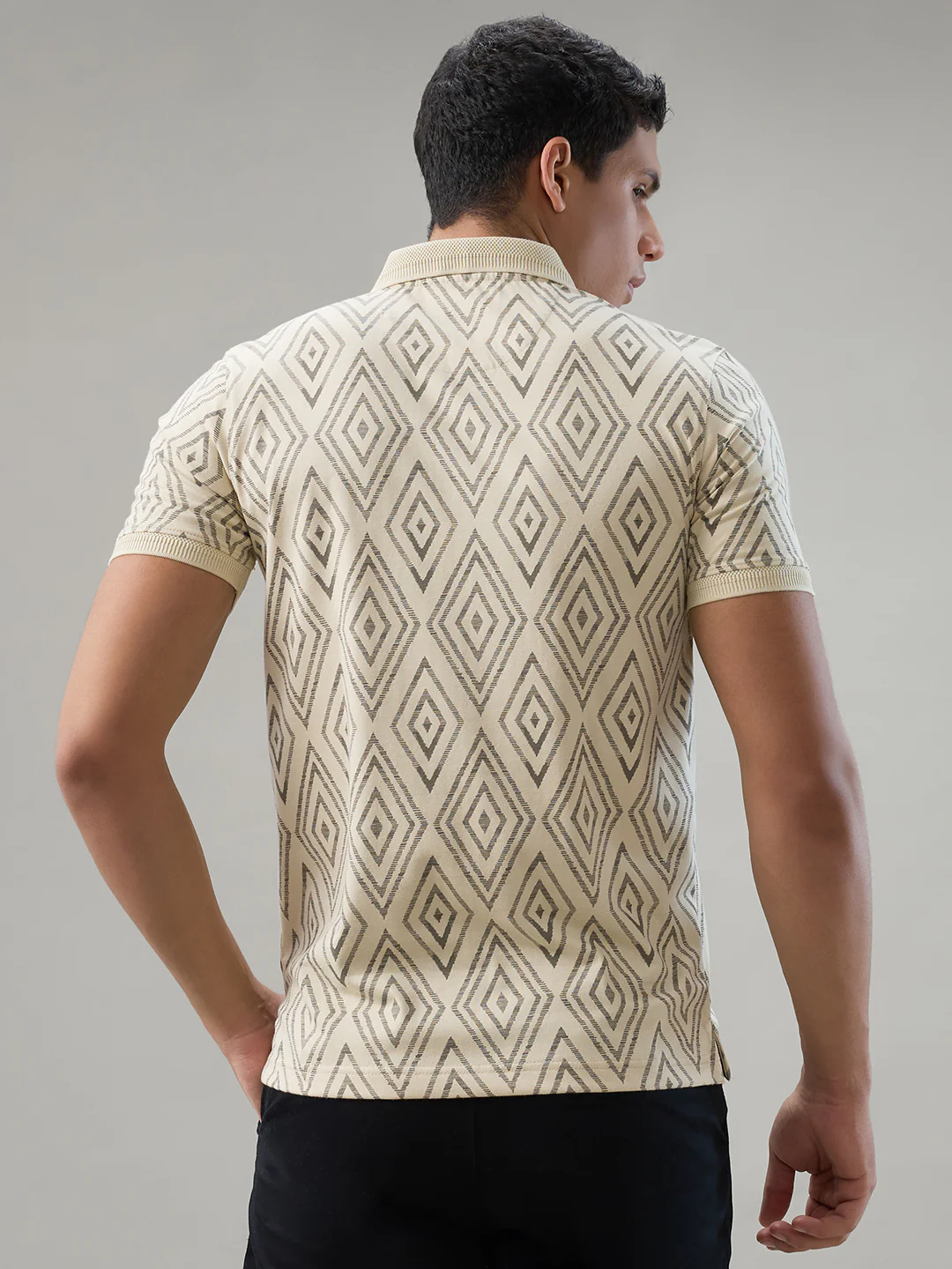 Park Avenue Men Brown Printed Slim Fit Cotton Blend T-Shirt - Image 4