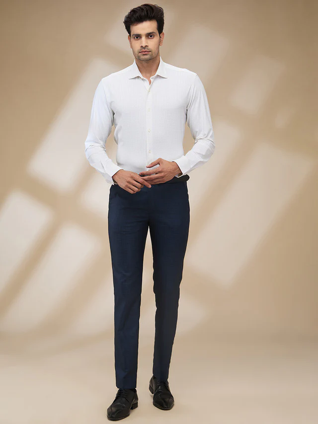 Park Avenue Men Brown Printed Slim Fit Nylon Blend Formal Shirt - Image 2