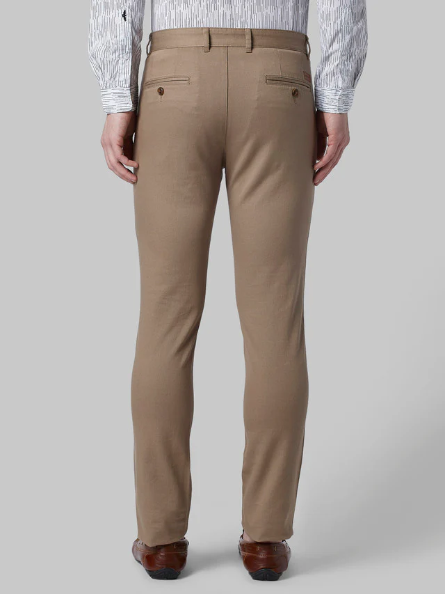 Park Avenue Men Brown Self Design Super Slim Fit Trouser - Image 4