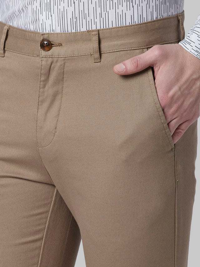 Park Avenue Men Brown Self Design Super Slim Fit Trouser - Image 6