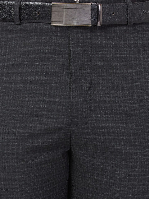 Park Avenue Men Brown Smart Fit Checks Trouser - Image 7