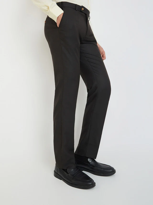 Park Avenue Men Brown Smart Fit Checks Trouser - Image 2