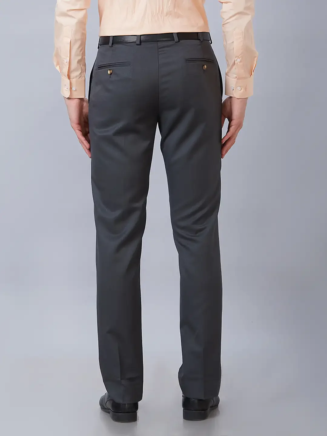 Park Avenue Men Brown Smart Fit Structure Cotton Trousers - Image 4
