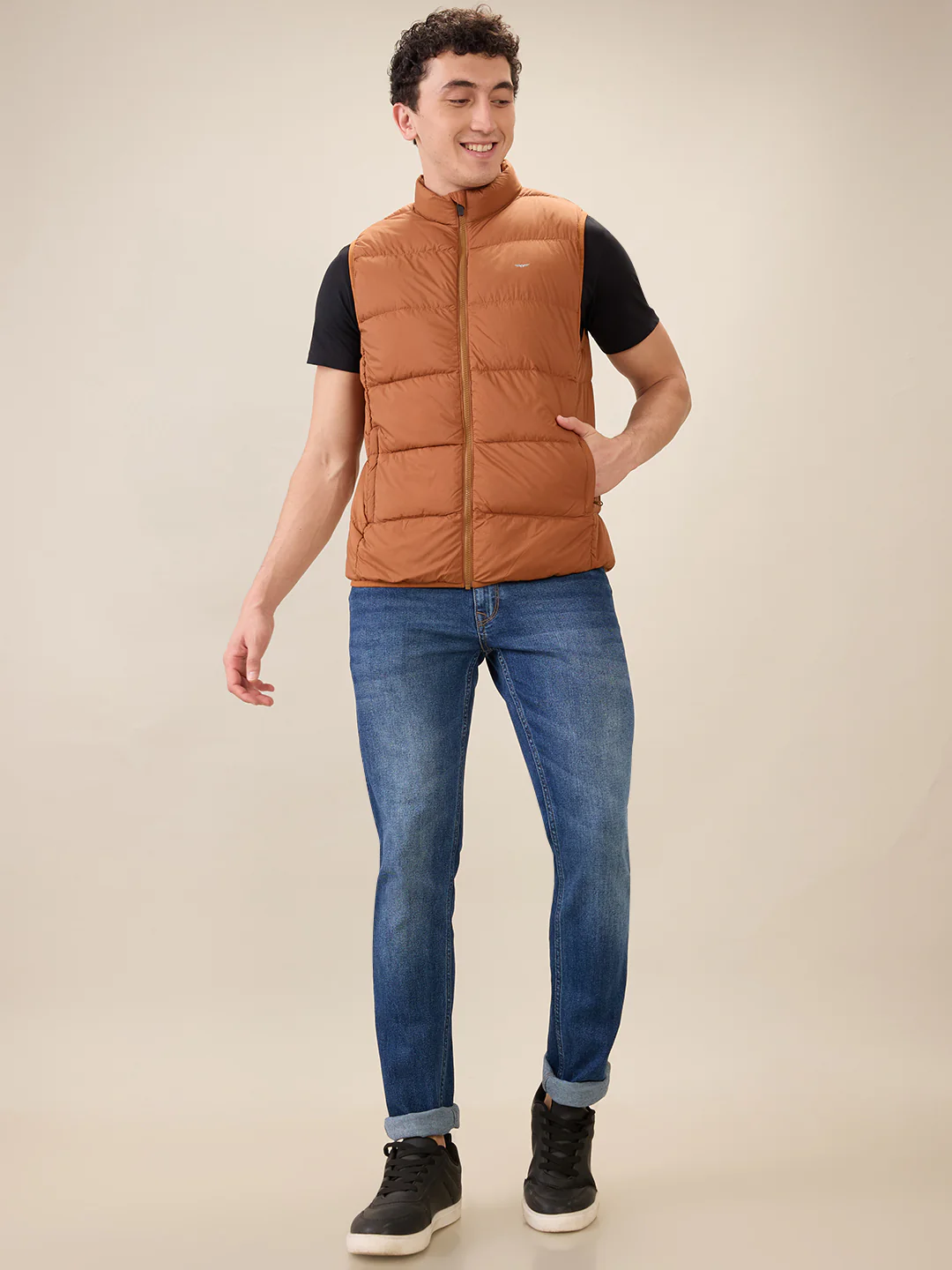 Park Avenue Men Brown Solid Polyester Jacket - Image 5