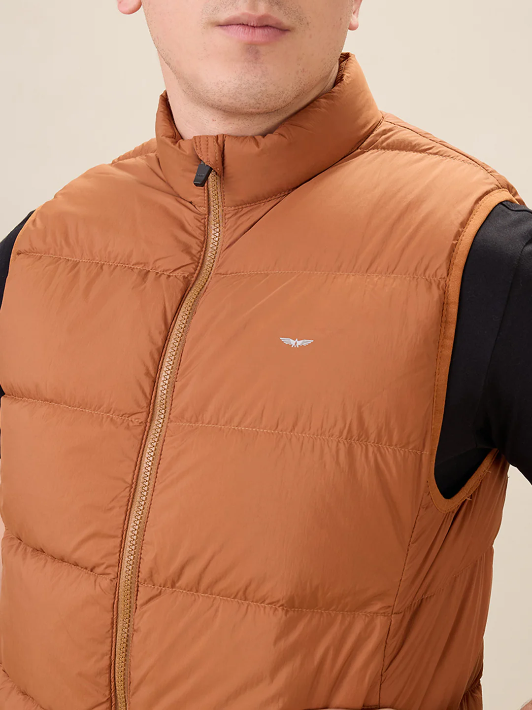 Park Avenue Men Brown Solid Polyester Jacket - Image 6