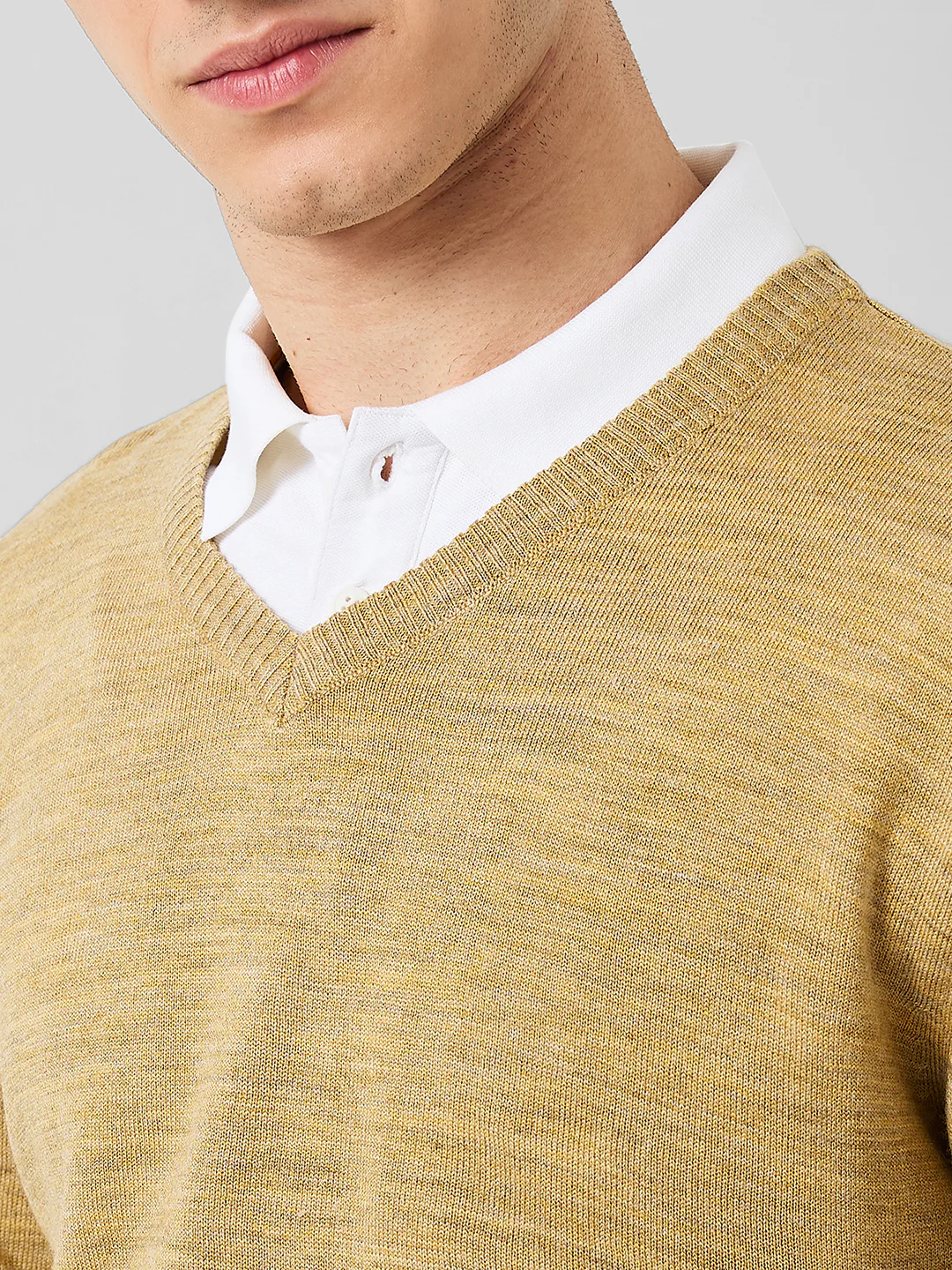 Park Avenue Men Brown Solid Regular Fit Acrylic Sweaters - Image 5