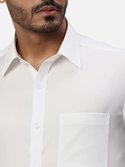 Park Avenue Men Brown Solid Regular Fit Cotton Formal Shirts - Image 6