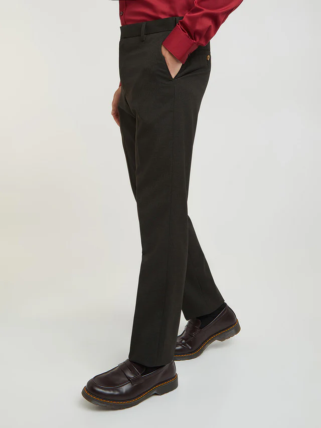 Park Avenue Men Brown Solid Regular Fit Polyester Blend Trouser - Image 3