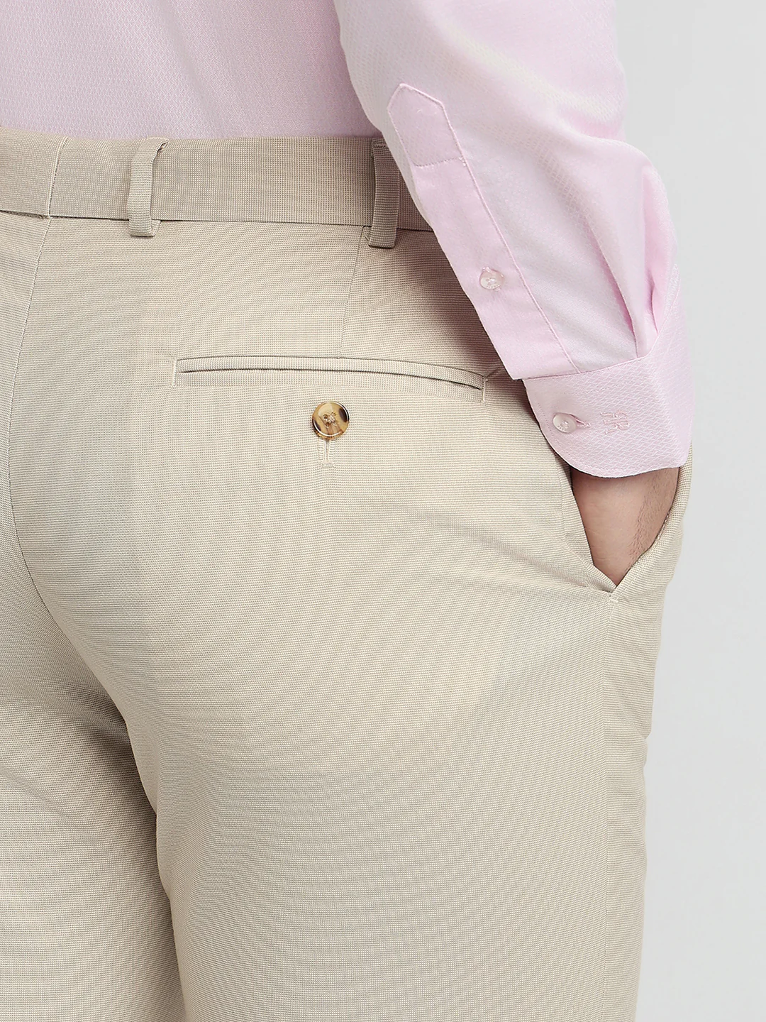 Park Avenue Men Brown Solid Regular Fit Polyester Blend Trouser - Image 7
