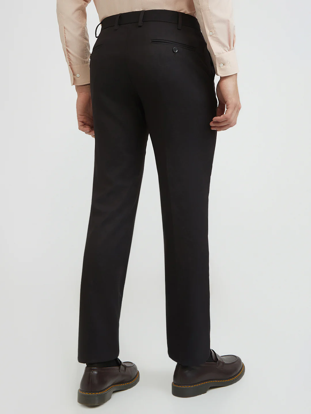Park Avenue Men Brown Solid Regular Fit Polyester Blend Trouser - Image 4