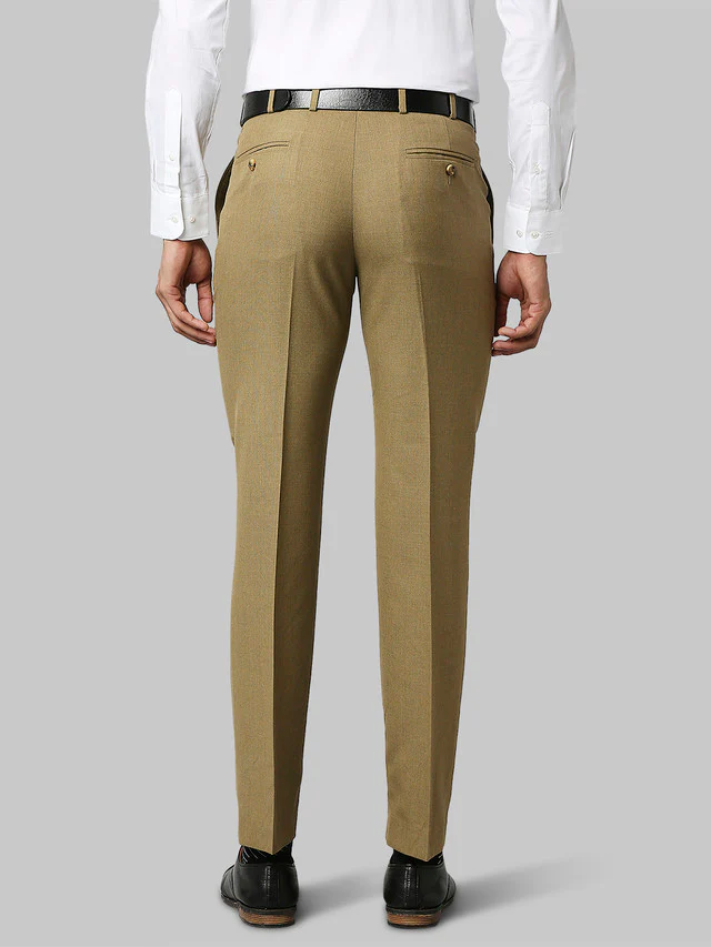 Park Avenue Men Brown Solid Regular Fit Trouser - Image 4