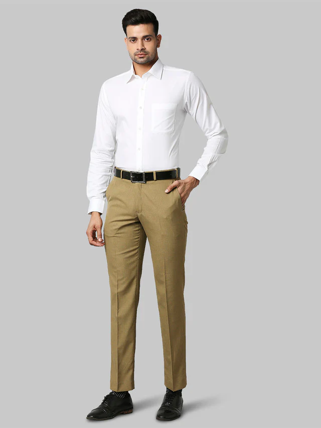 Park Avenue Men Brown Solid Regular Fit Trouser - Image 5