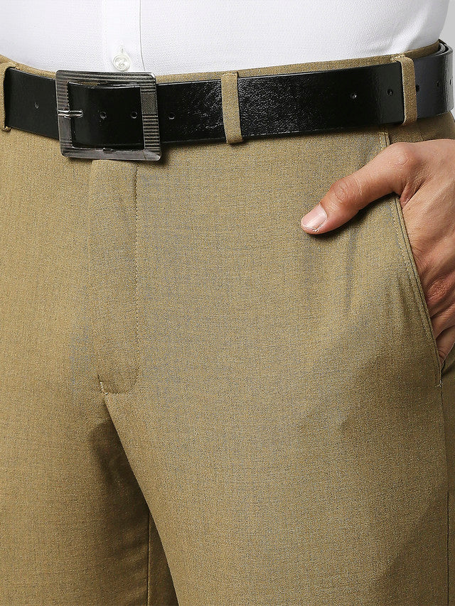 Park Avenue Men Brown Solid Regular Fit Trouser - Image 6