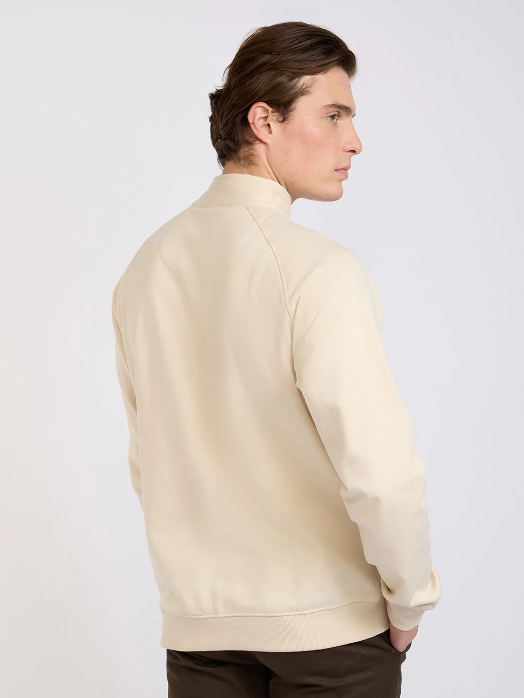 Park Avenue Men Brown Solid Slim Fit Cotton Blend Full Sleeve Sweatshirt - Image 4