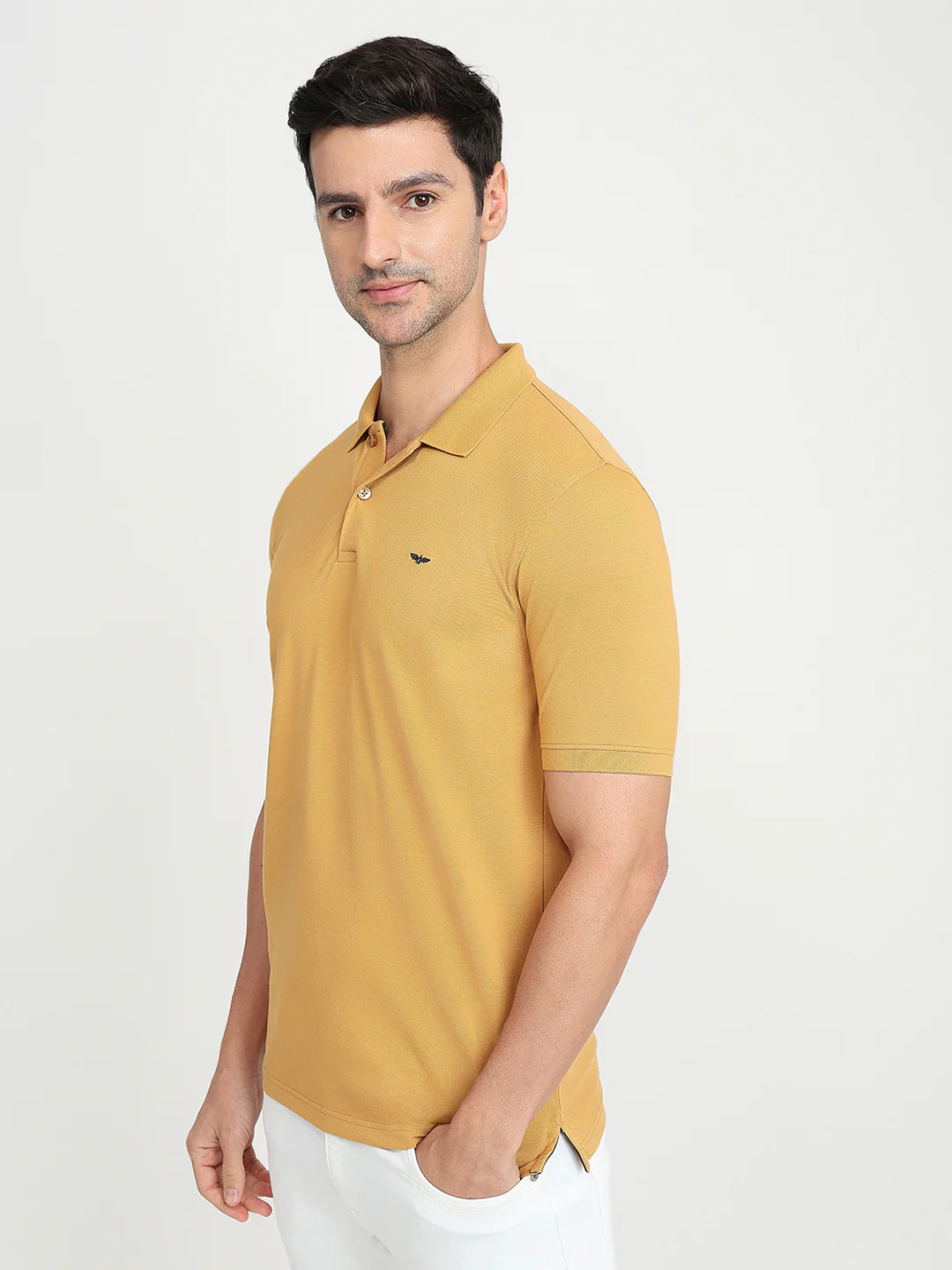 Park Avenue Men Brown Solid Slim Fit Cotton Blend Half Sleeve T-Shirt - Image 2
