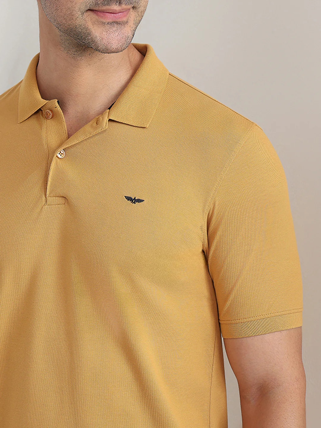 Park Avenue Men Brown Solid Slim Fit Cotton Blend Half Sleeve T-Shirt - Image 6