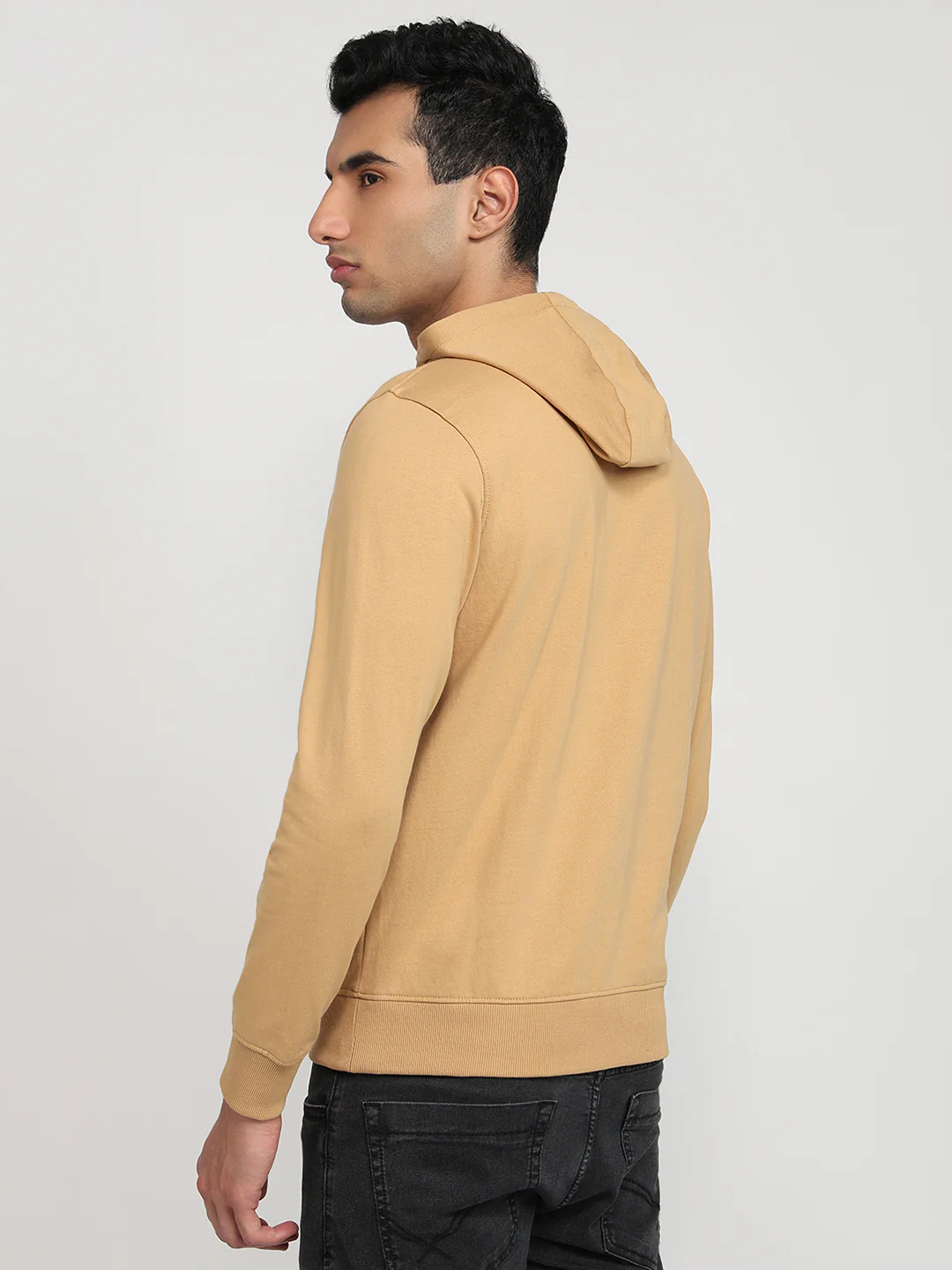 Park Avenue Men Brown Solid Slim Fit Cotton Blend Sweatshirt - Image 4