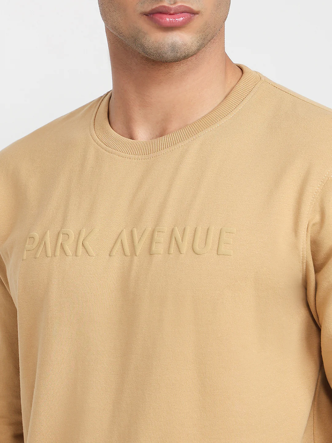 Park Avenue Men Brown Solid Slim Fit Cotton Blend Sweatshirt - Image 6
