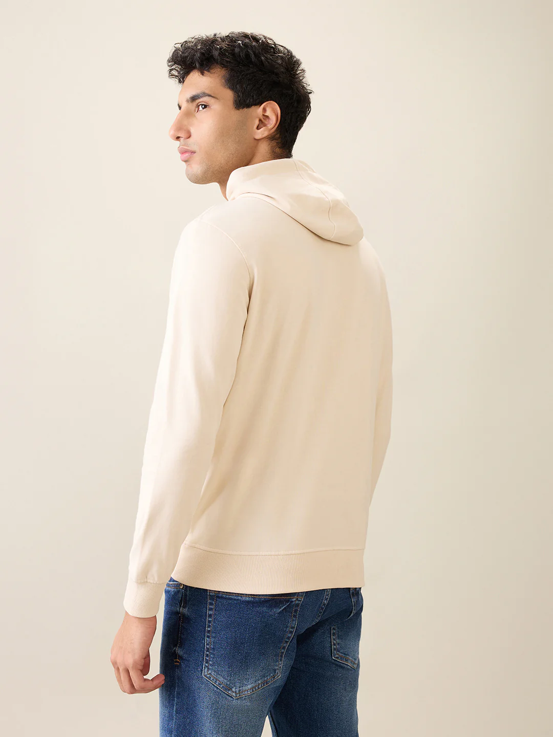 Park Avenue Men Brown Solid Slim Fit Cotton Blend Sweatshirt - Image 4