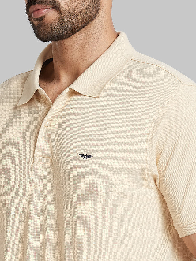 Park Avenue Men Brown Solid Slim Fit Cotton Blend T-Shirt - Image 6